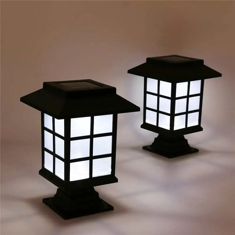 Solar outdoor LED lawn light with large illumination area garden light decorative landscape lighting IP65 waterproof ABS PVC construction black finish white warm white colour choice 600mAh battery 8-10 hours runtime