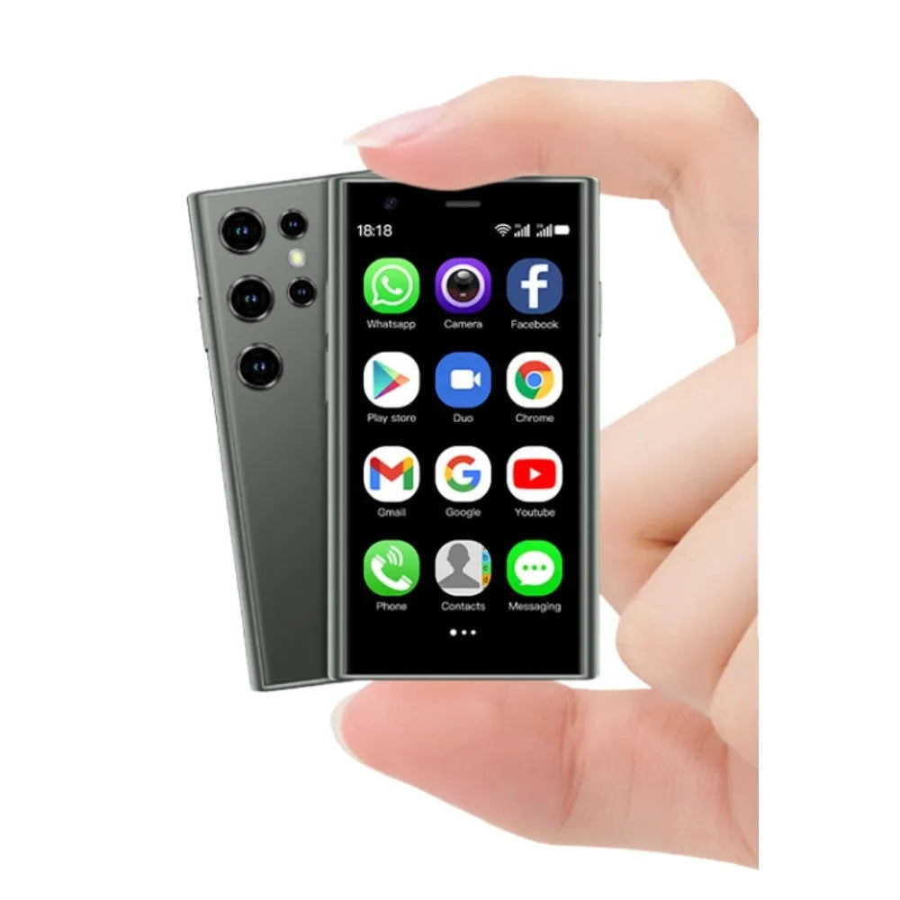 S23PRO & XS15 mini smartphone in black, green, or pink purple with a 30-inch screen on a straight-plate body.