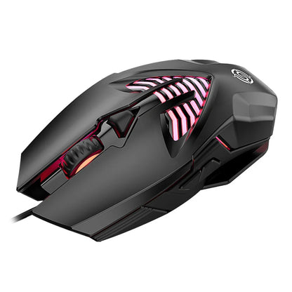 Ergonomic wired gaming mouse with customizable buttons, high-precision optical sensor, and comfortable textured grip for office and gaming use