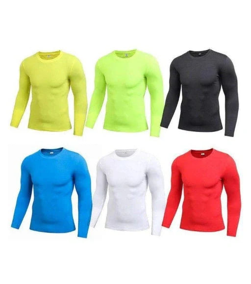 Men's quick-dry compression long sleeve top for enhanced workout performance