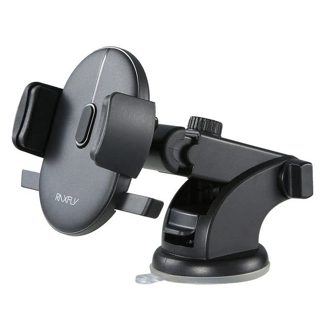 Adjustable telescopic car phone holder with suction cup for secure phone mounting