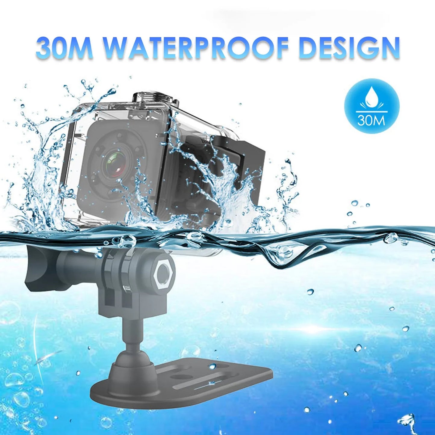 SQ29 black waterproof sports camera with 240-minute battery and 32GB storage for action filming