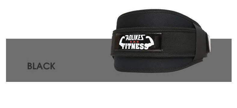 Fitness weightlifting waistband made from nylon material available in black, red, and yellow colours