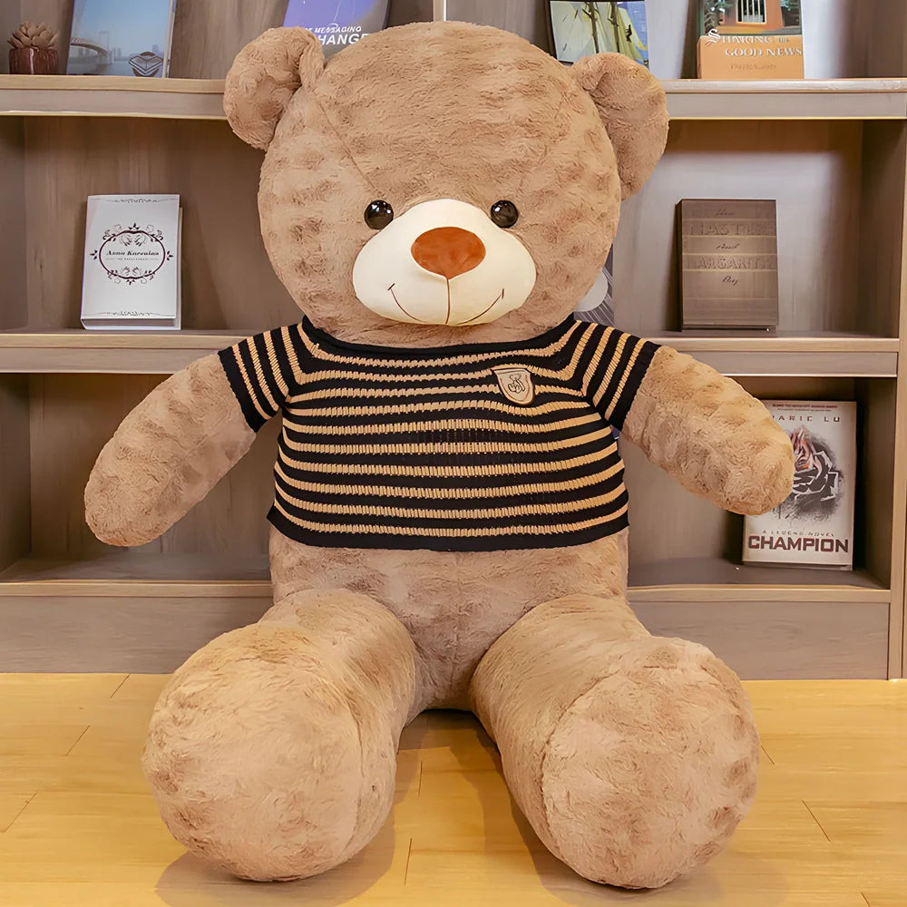 Big hugging teddy bear rag plush doll with rose velvet fabric in multiple size options from 0.8m to 2.6m