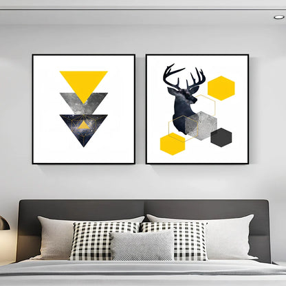 Frameless 30x30cm abstract pattern wall print in Nordic style with spray-painted fabric film, waterproof for bedroom decor