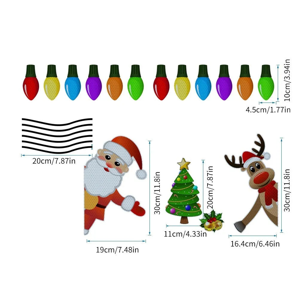 Medium Christmas elk reflective magnetic car decoration sticker in RFM025 colour with six threads
