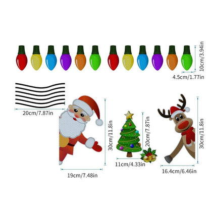 Medium Christmas elk reflective magnetic car decoration sticker in RFM025 colour with six threads