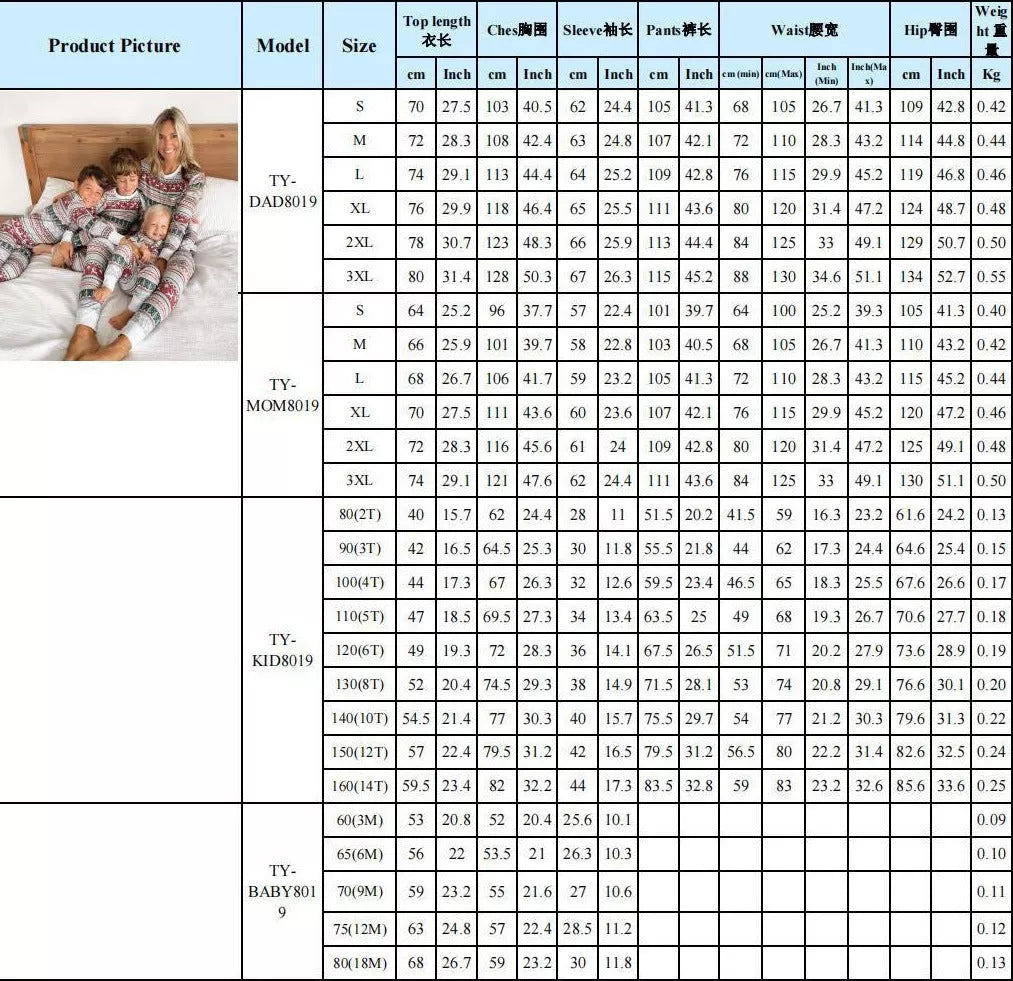 2024 Family Christmas Matching Pajamas Set in vibrant colors for all ages