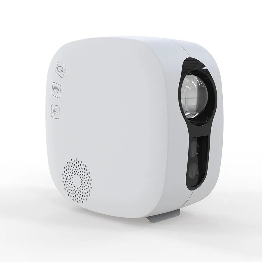 Black laser starry sky projector projecting colourful nebula patterns with moon shapes