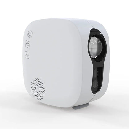 Black laser starry sky projector projecting colourful nebula patterns with moon shapes