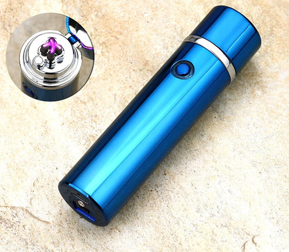 Black electric arc lighter pipe with four-headed windproof design and USB charging port