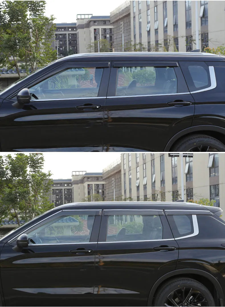 2023 Mitsubishi Outlander window deflector set in black engineering plastic