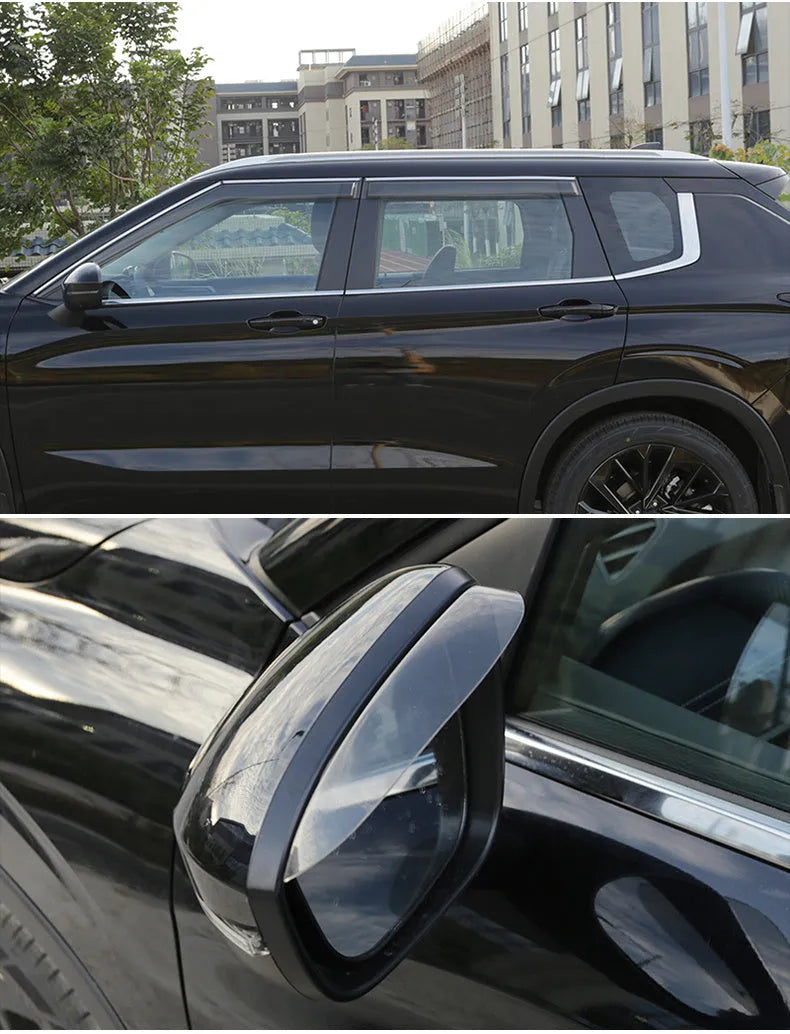 2023 Mitsubishi Outlander window deflector set in black engineering plastic