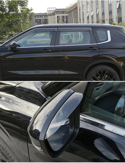 2023 Mitsubishi Outlander window deflector set in black engineering plastic