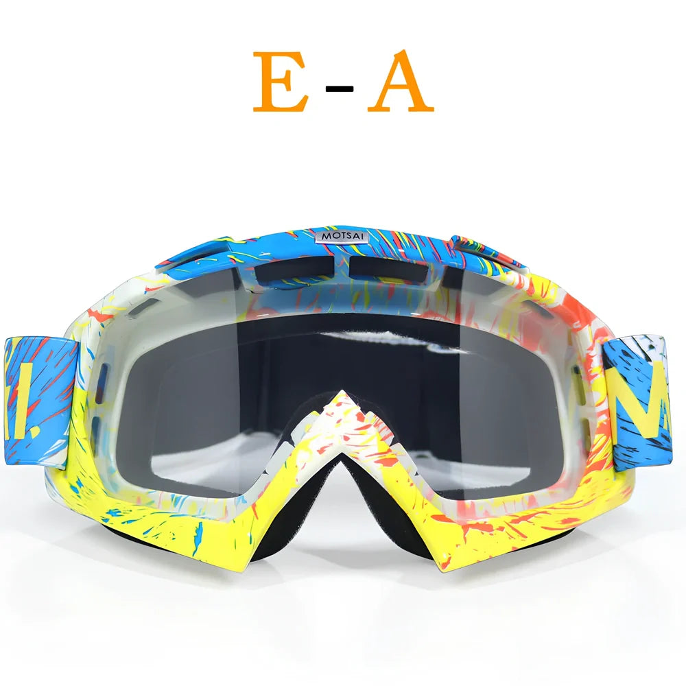 Interchangeable lens riding goggles with ABS frame and multiple colour options for off-road cycling