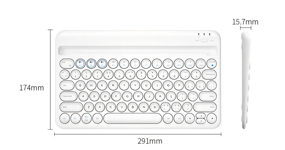 Bluetooth wireless keyboard with 8-metre range and 200-hour battery life in multiple colour options
