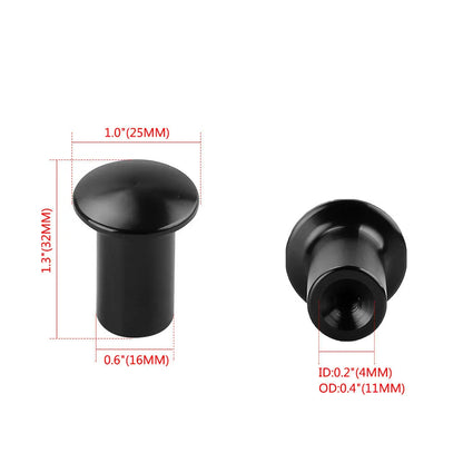 Aluminium alloy hydraulic hand brake release button cap in gold, silver, black, blue, and red colours.
