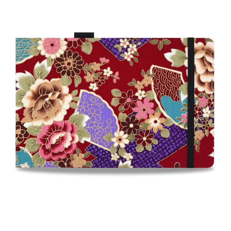 Handmade watercolor book with cotton and linen cover, 25% cotton paper, 20x13.5cm