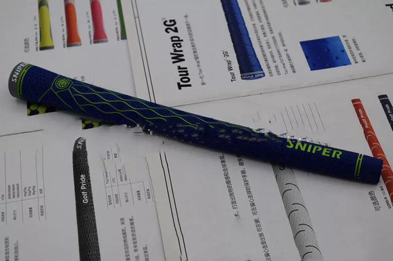 Female golf club grips in various colors made from natural rubber for durability and comfort