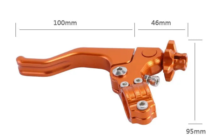 Aluminium alloy motorcycle clutch lever in multiple colour options including red, blue, black, and silver