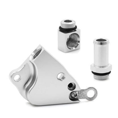 Aluminium alloy intake manifold coolant adapter for Honda K20 and K24 engines
