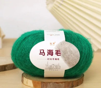 Mohair scarf DIY kit with wool ball and hand-weaving instructions for 180cm spring accessory