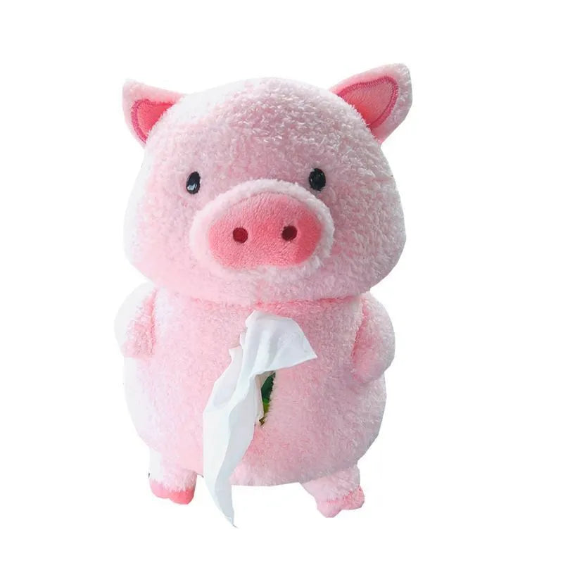 Plush cartoon lamb tissue box for car and home interior decoration