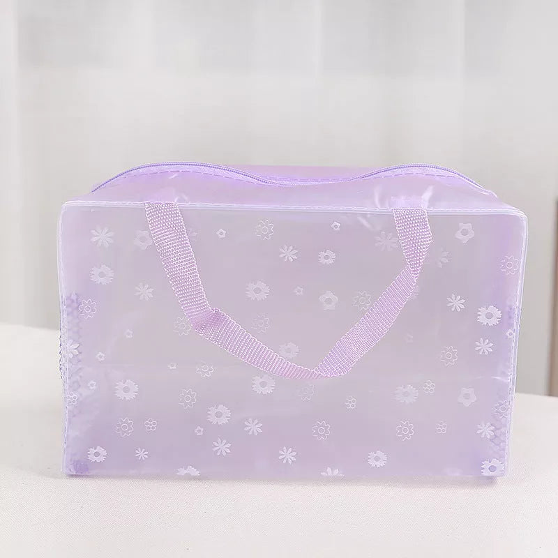 Waterproof PVC cosmetic bag in multiple colors for travel organization