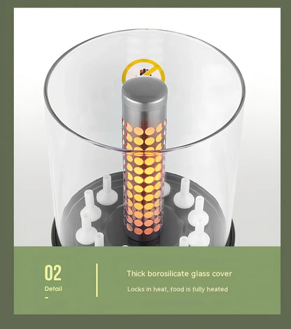 Blue automatic skewers machine with ceramic heating element and built-in oil receiver for smoke-free indoor grilling