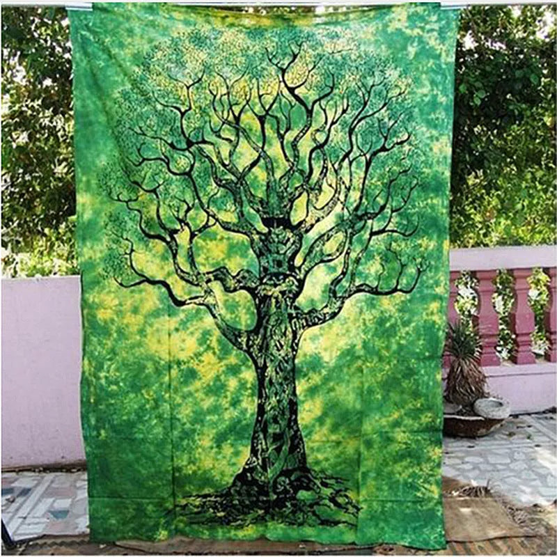 3D digital printing polyester elephant mandala tapestry in vibrant colors
