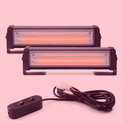 Yellow 208 model vehicle strobe warning light with aluminium alloy housing and drag two middle net design