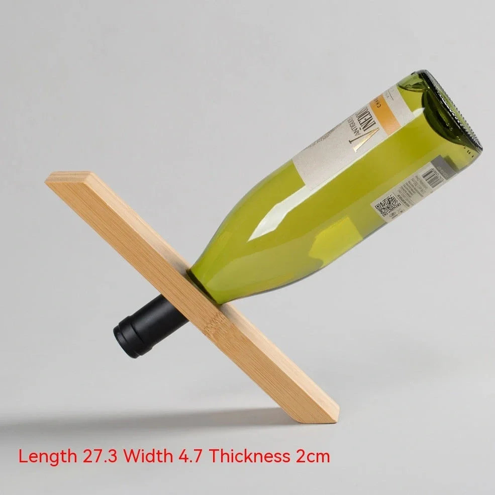 Natural bamboo wine bottle rack with modern simple design showing tool-free assembly