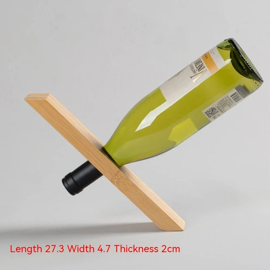 Natural bamboo wine bottle rack with modern simple design showing tool-free assembly