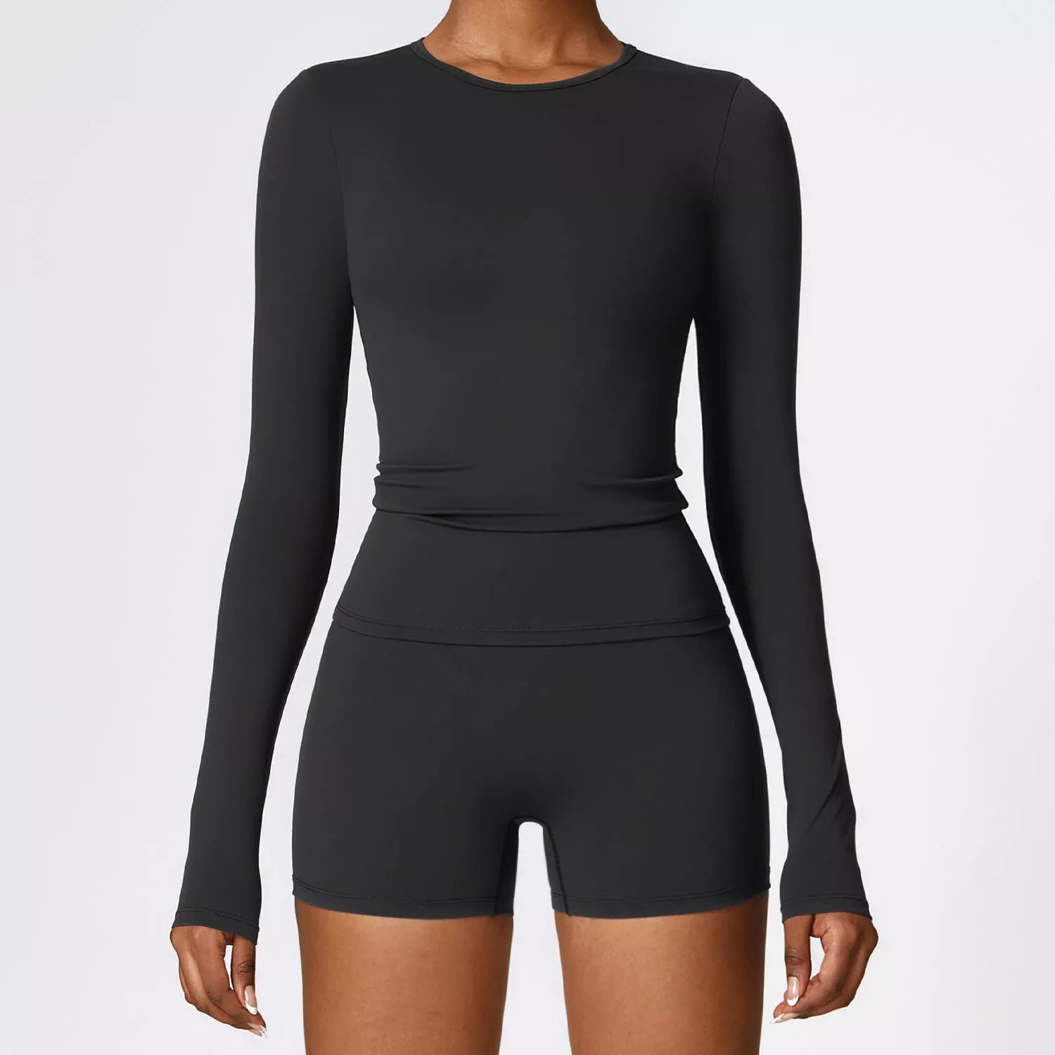 Women's slim long sleeve pullover top for yoga and fitness in various colors