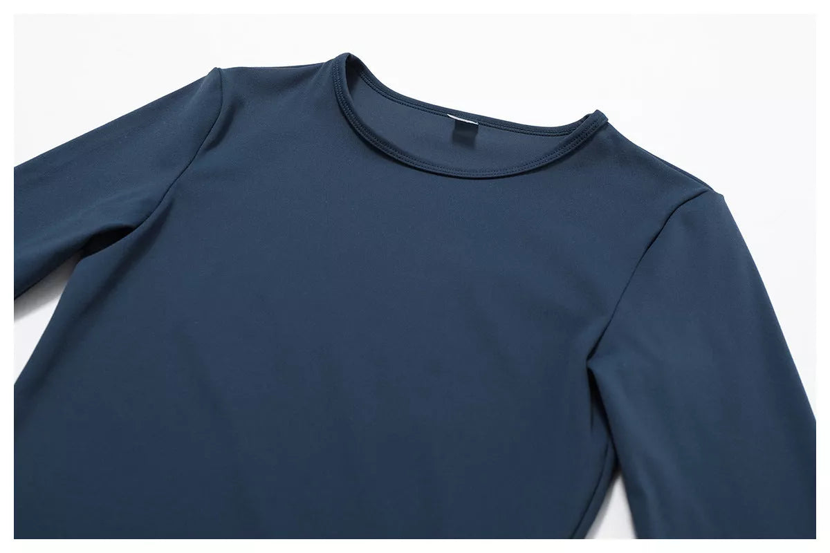 Women's slim long sleeve pullover top for yoga and fitness in various colors
