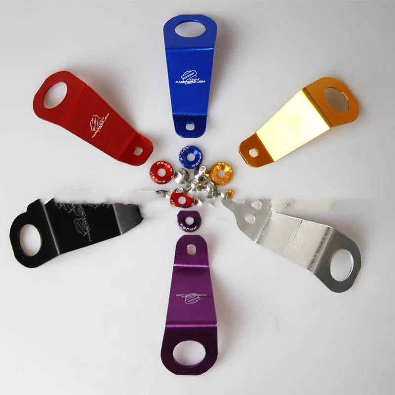 Aluminium alloy radiator bracket for Honda Civic EG car modification in anodized colour.
