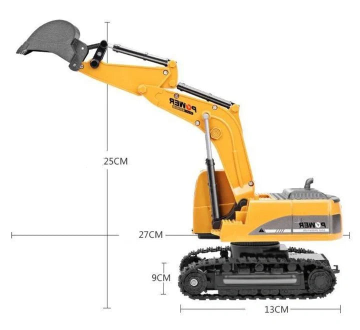 Alloy remote control excavator toy with lighting and sound effects for realistic construction play