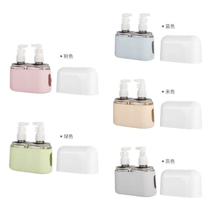 Leak-proof travel bottle set in various colors for cosmetics and lotions