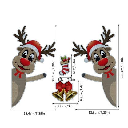 Christmas elk bell cartoon magnetic bumper sticker with luminous reflective design