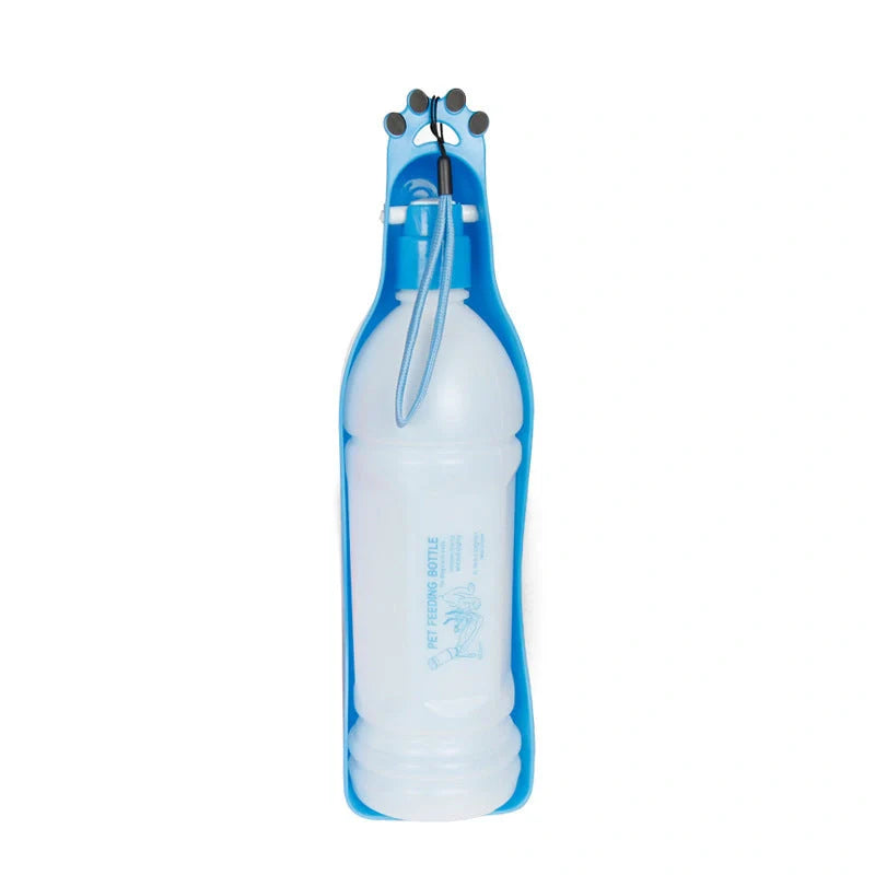 Portable Pet Cup Drinker in pink with 600ML capacity, featuring one-hand operation for easy use.