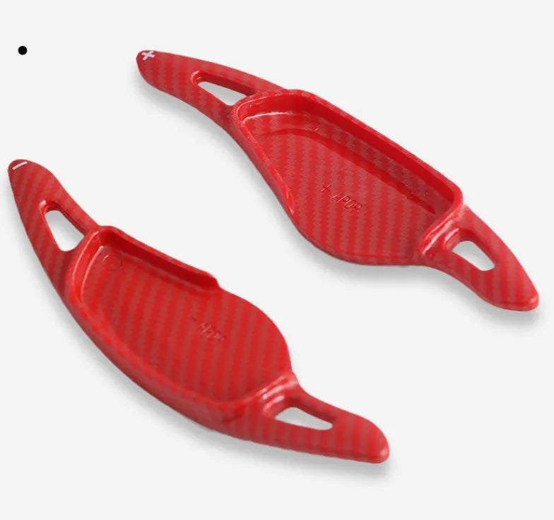 Carbon fibre pattern steering wheel paddle shifter for automotive interior modification