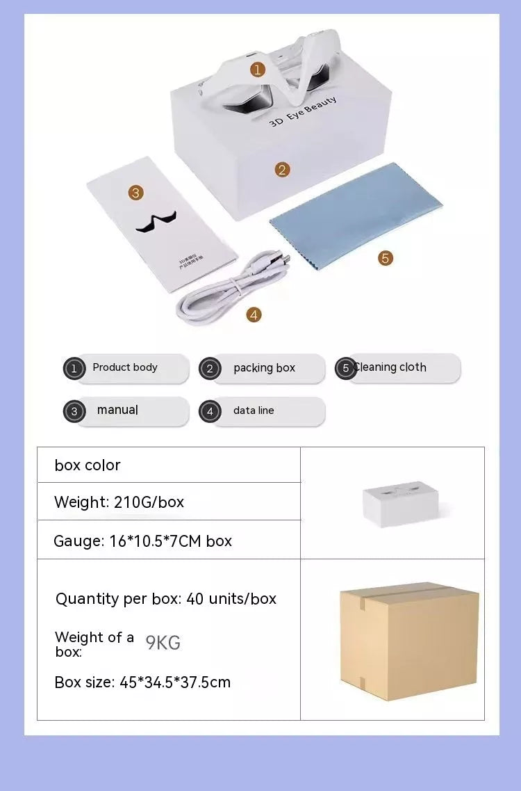 Household Eye Massager in white with EMS function and USB charging