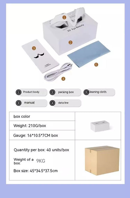 Household Eye Massager in white with EMS function and USB charging