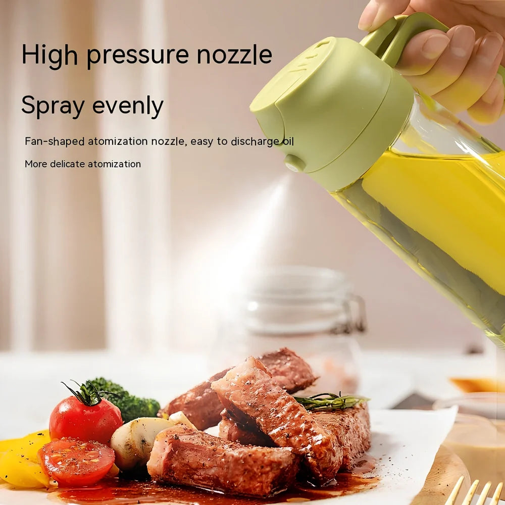 Spray oiler with automatic mechanism, transparent PP glass body showing oil level, 450ml capacity