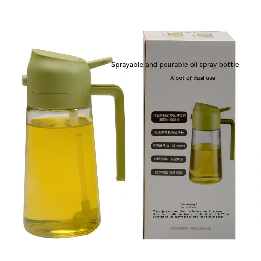 Spray oiler with automatic mechanism, transparent PP glass body showing oil level, 450ml capacity