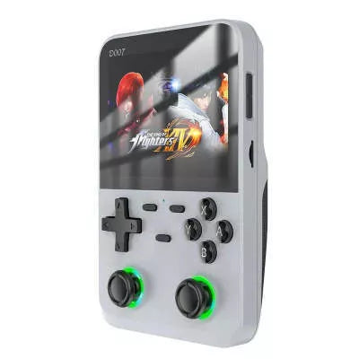 Nostalgic Retro Handheld Game Console with USB Interface in Champagne Gold, Dark Green, and Silver