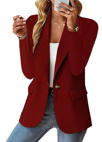 Women wearing a stylish polyester cardigan in various colors and sizes