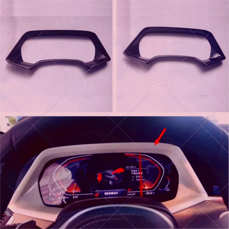 BMW X5 dashboard decorative frame in carbon fibre or peach wood finish for 2022 X5L model.