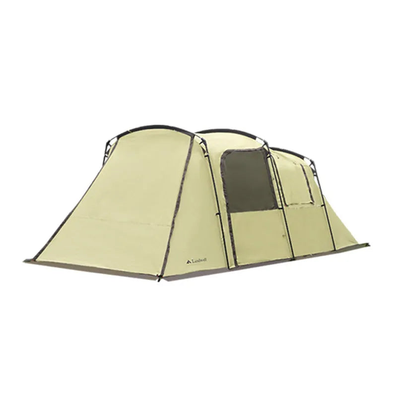 Large tunnel tent 480x260x200cm, blue jade or ivory, with 150D oxford PU 3000mm waterproof shell and bedroom.