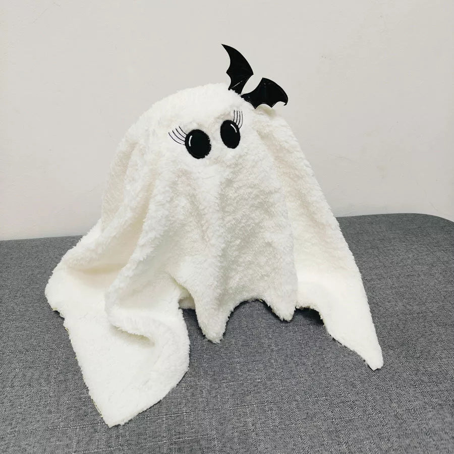 Gus The Ghost With Pumpkin Pillow Halloween Plush Throw Cushion - 75*90CM, PP cotton filled, festive home decor